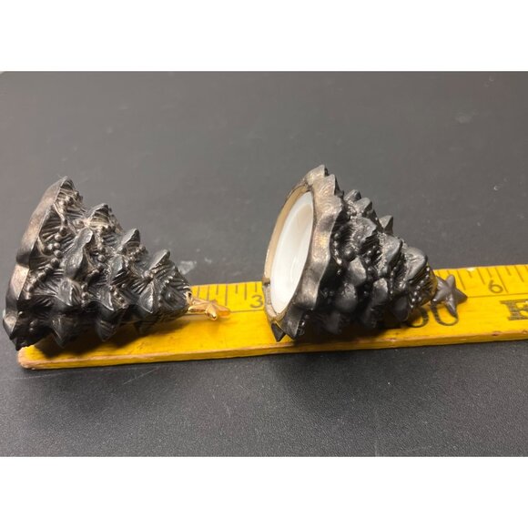 VGT Godinger Silver Plated Christmas Trees Salt and Pepper Shakers  Holiday - Picture 11 of 12